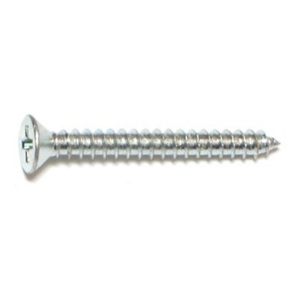 Midwest Fastener Sheet Metal Screw, #6 x 1-1/4 in, Zinc Plated Steel Flat Head Phillips Drive, 100 PK 03006